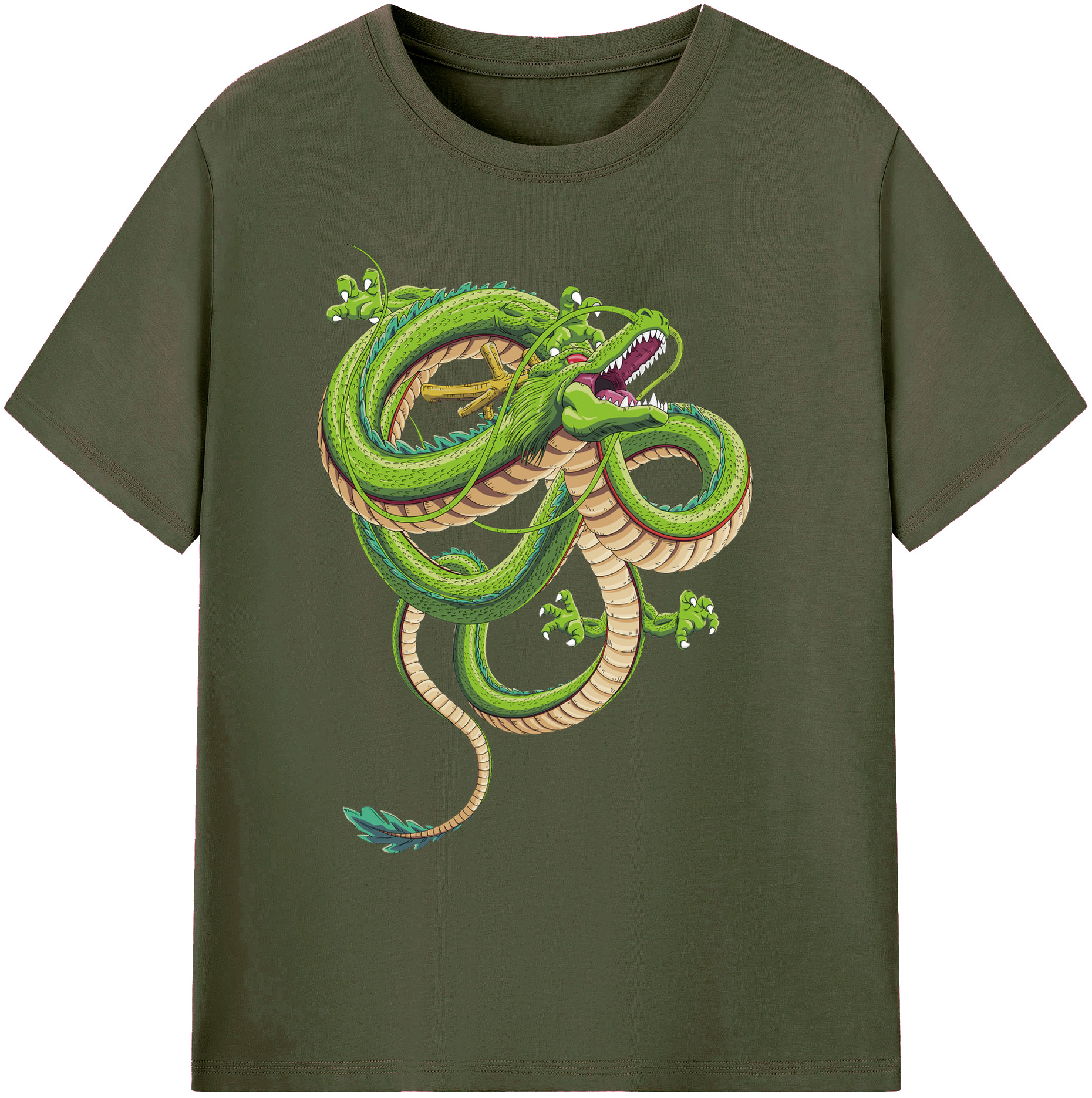 （画像用） ドラゴンボール 神龍 シェンロン DRAGON BALL Shenron 綿100％ メンズ半袖Tシャツ｜肌触りやわらか＆通気性